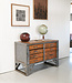 Industrial chest of drawers wood and steel