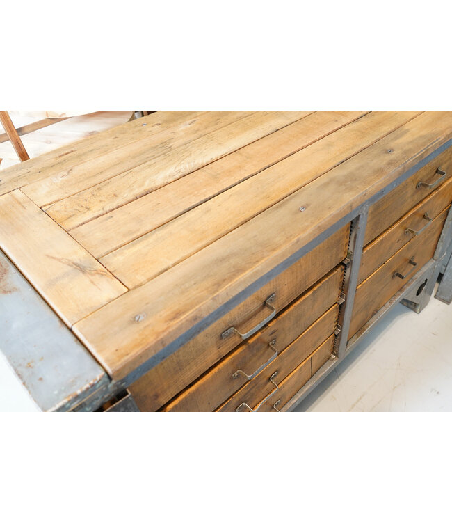 Industrial chest of drawers wood and steel - Copy