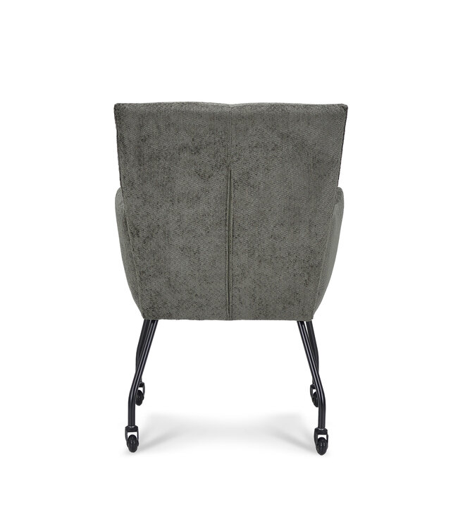 Floor armchair with arm and wheel
