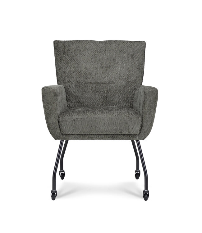 Floor armchair with arm and wheel