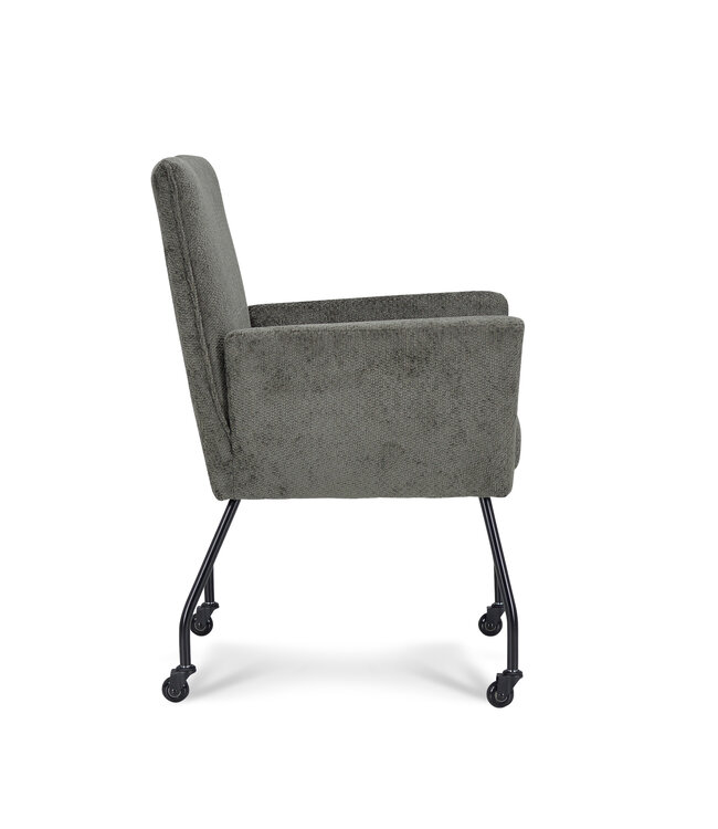 Floor armchair with arm and wheel