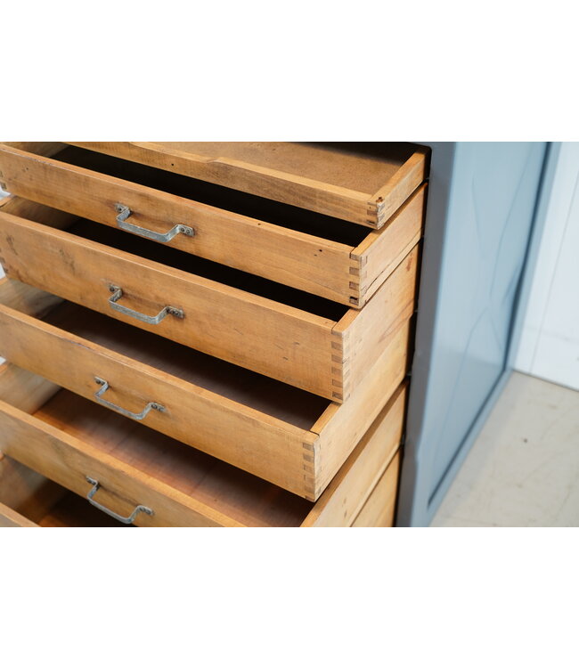 Vintage cabinet with drawers wood and steel