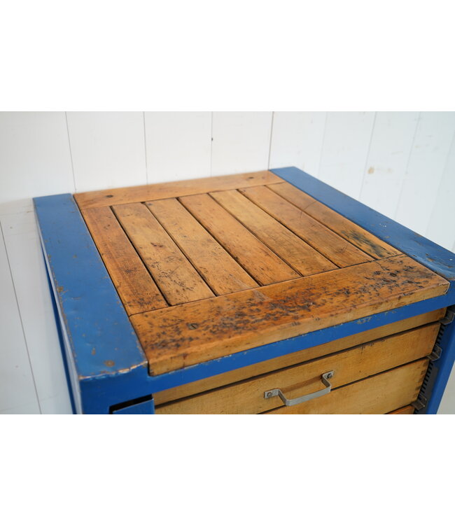 Vintage cabinet with drawers wood and steel - Copy