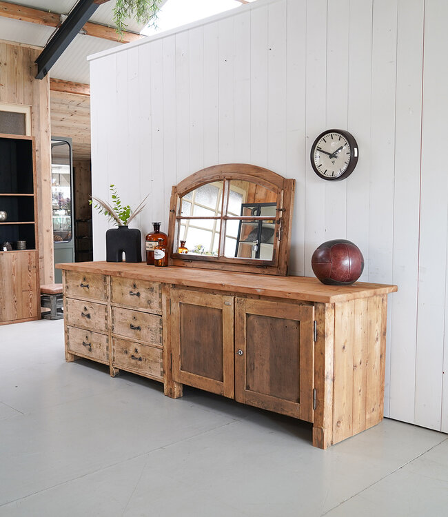 Industrial wooden workbench