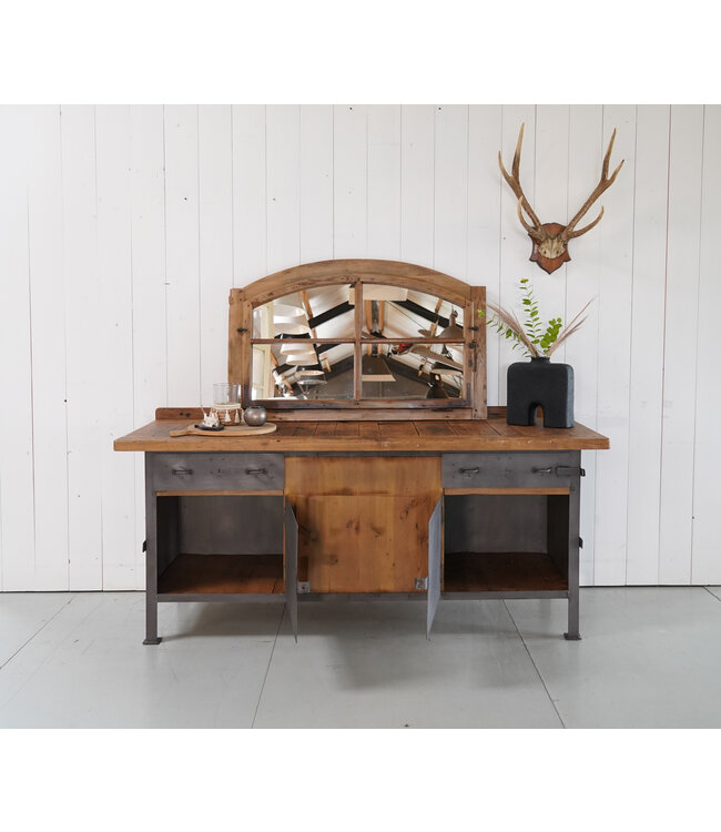 Vintage sideboard wood and steel