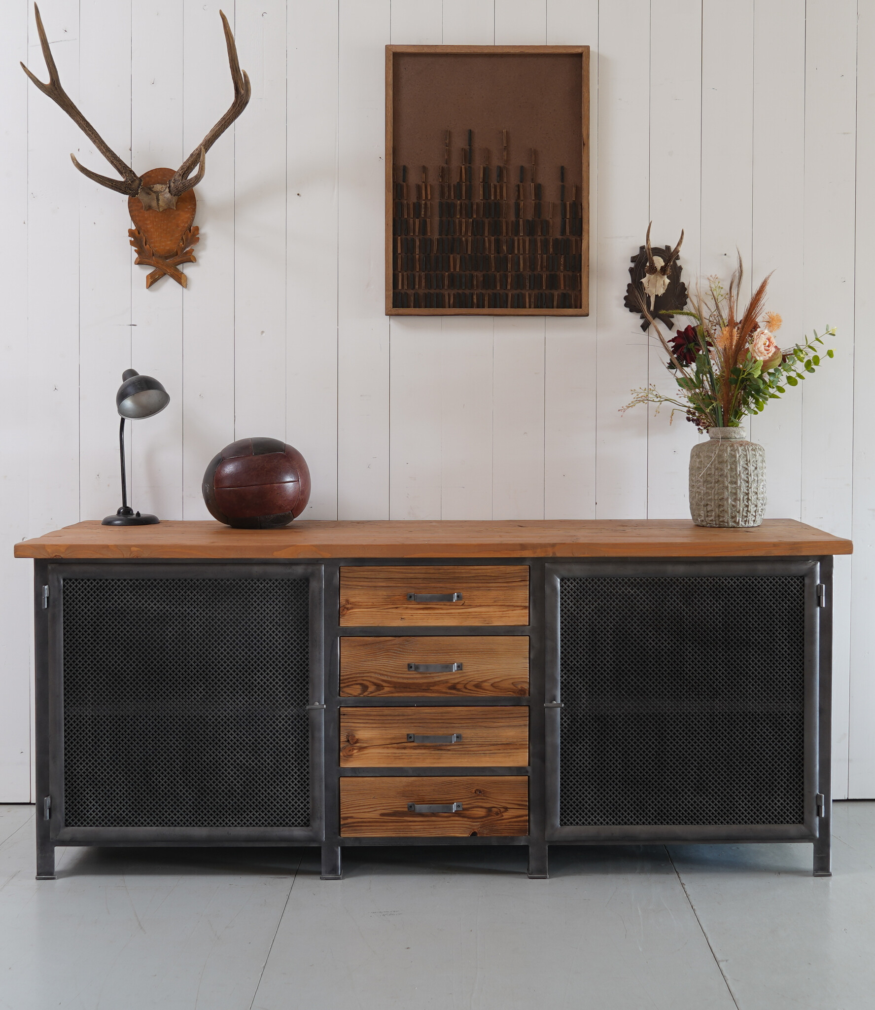 Industrieel Dressoir op Maat Hout en Staal met Lades en Deuren - Oldwood de  Woonwinkel