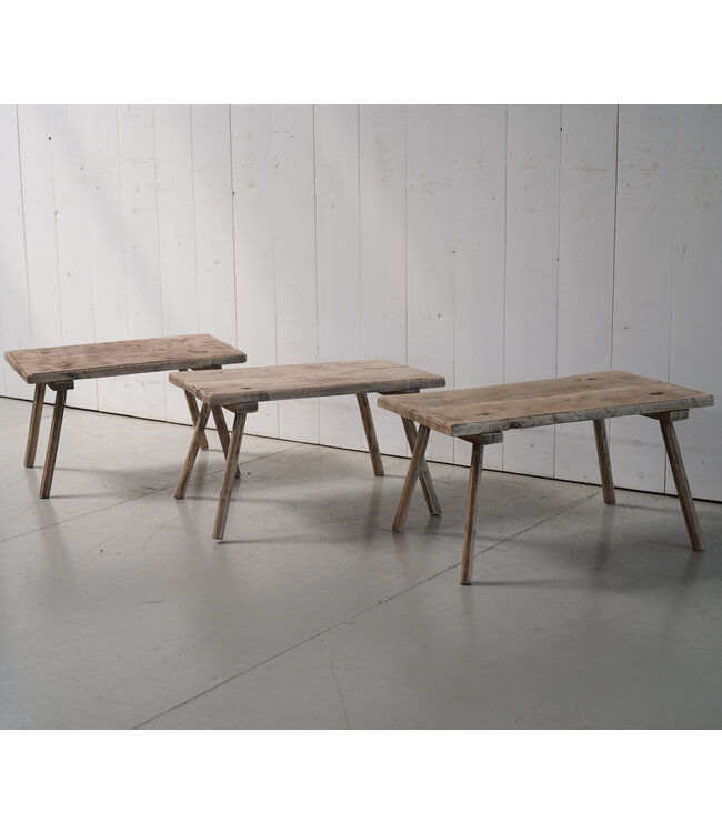 Vintage houten krukje / bijzettafel