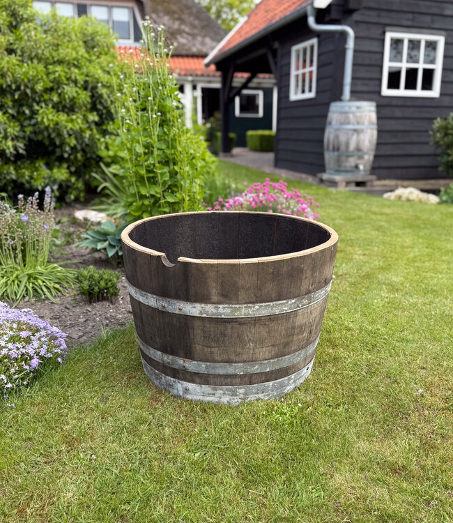 Halbes Whiskyfass, Weinfass, Pflanzgefäß aus Eiche
