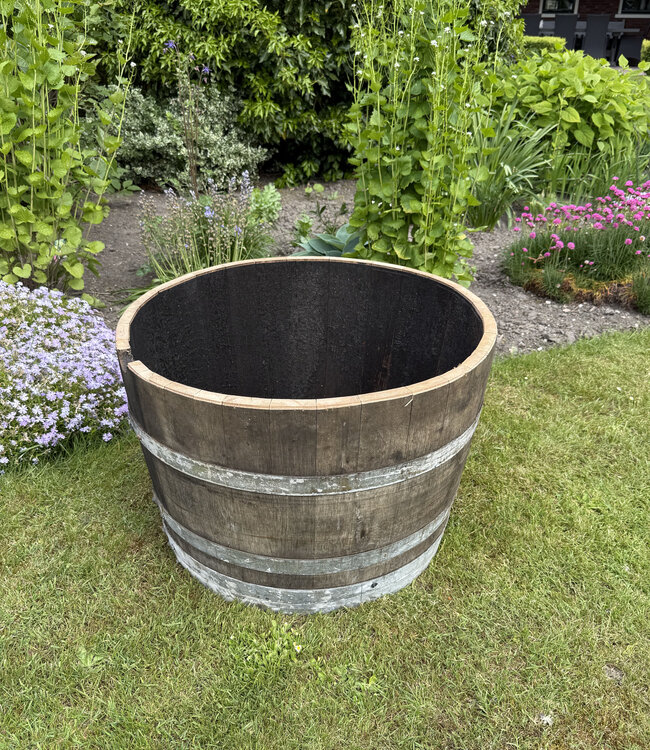 Halbes Whiskyfass, Weinfass, Eichenpflanzgefäß