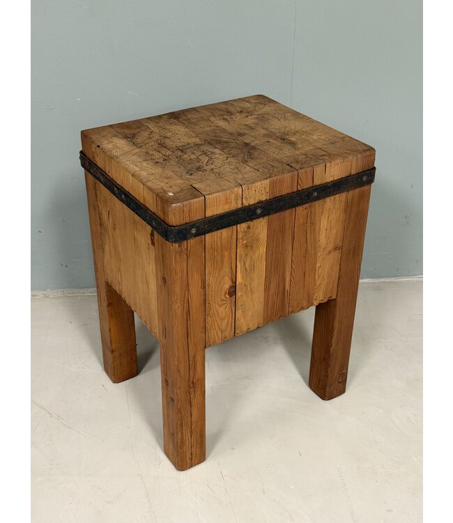 Vintage wooden chopping block