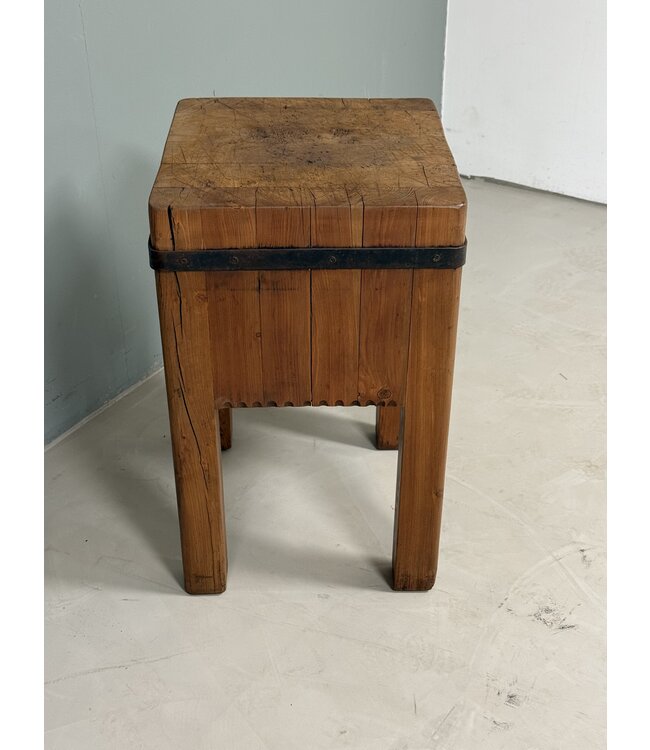 Vintage hakblok van hout