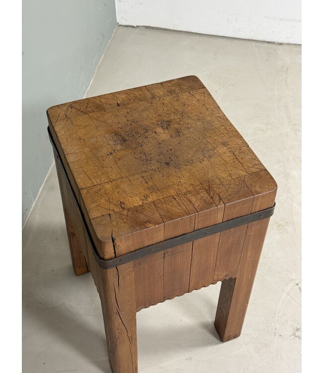 Vintage hakblok van hout