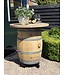 Oak wine barrel whisky barrel standing table with wheels