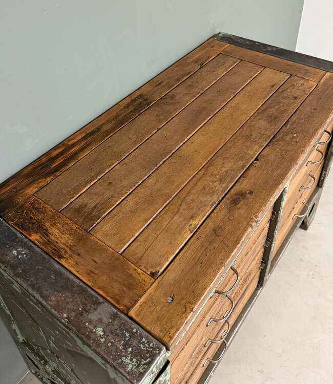 Vintage workbench with drawers