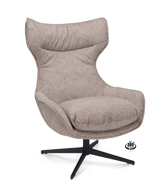 Finn armchair – swivel in mocha colour
