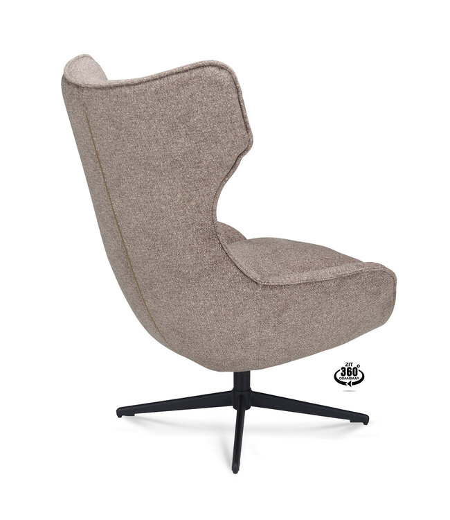 Fauteuil Finn – draaibaar in mocca kleur