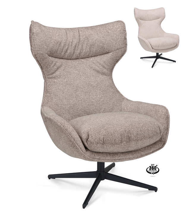 Finn armchair – swivel in mocha colour