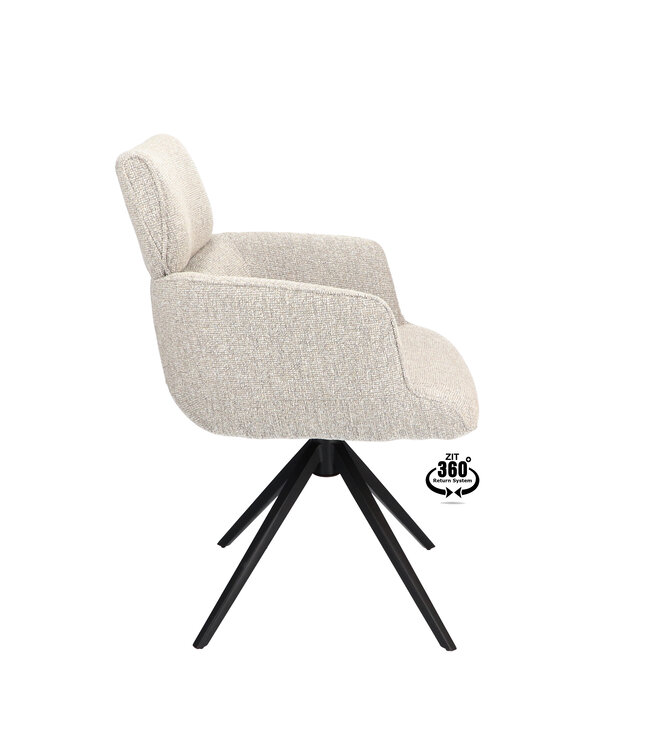 Armchair Elin – swivel dining chair color Clay