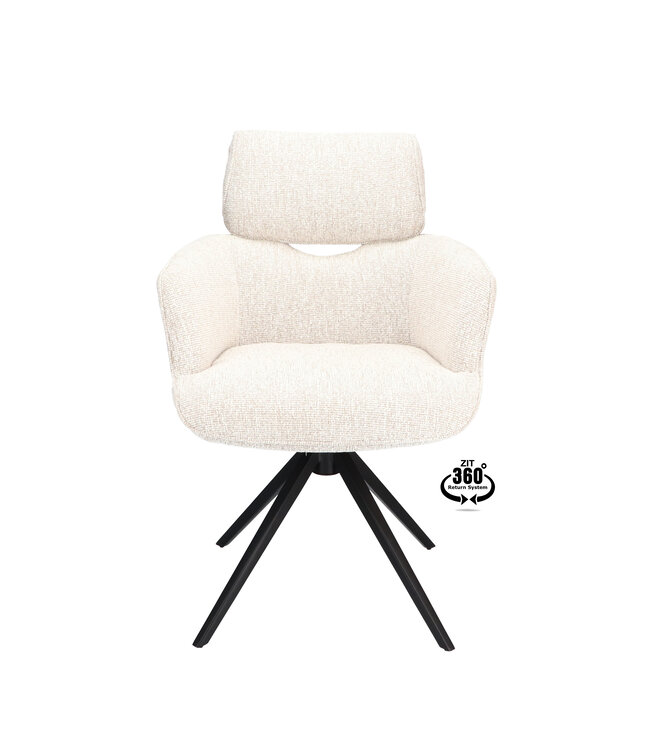 Armchair Elin – swivel dining chair color Linen