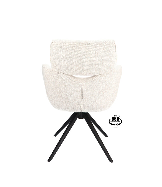 Armchair Elin – swivel dining chair color Linen
