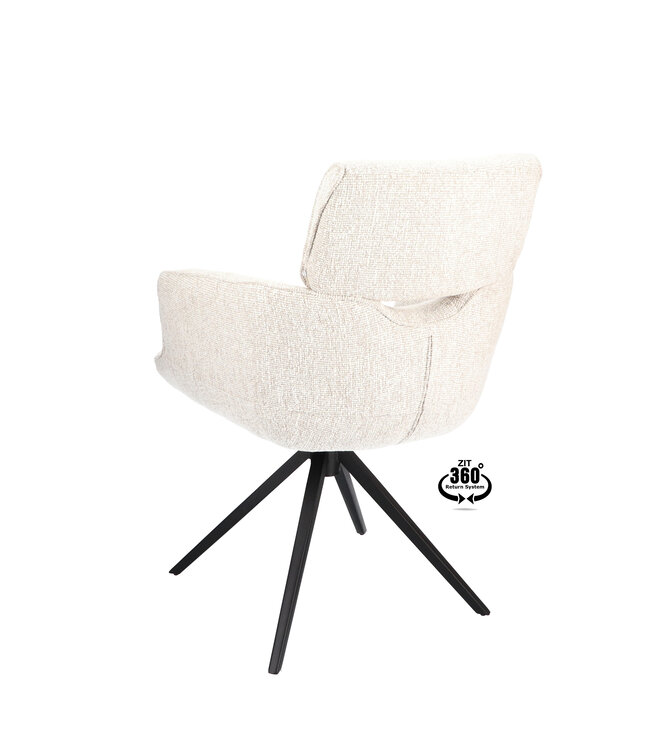 Armchair Elin – swivel dining chair color Linen
