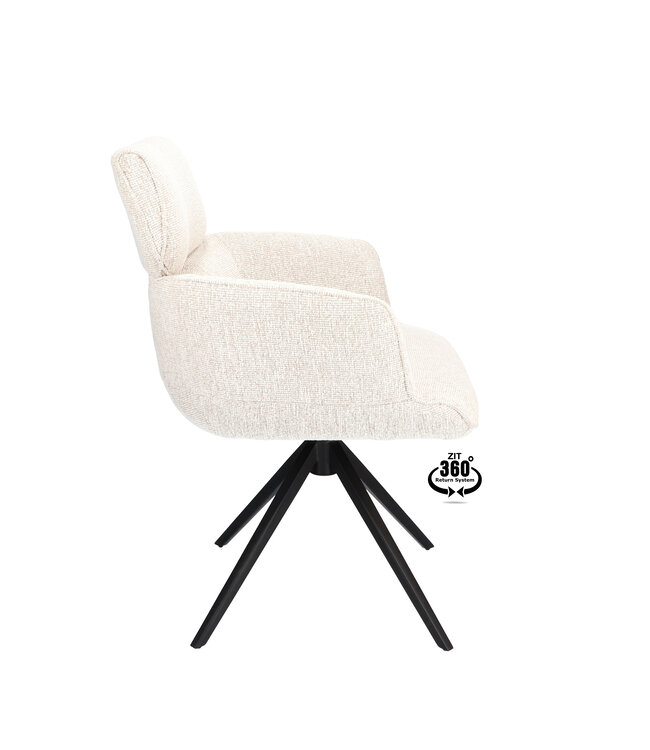 Armchair Elin – swivel dining chair color Linen