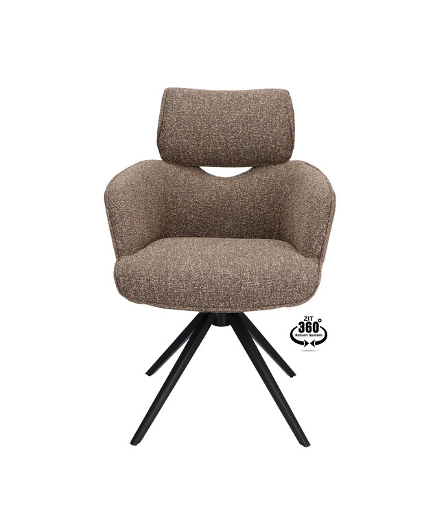 Armchair Elin – swivel dining chair color Sepia