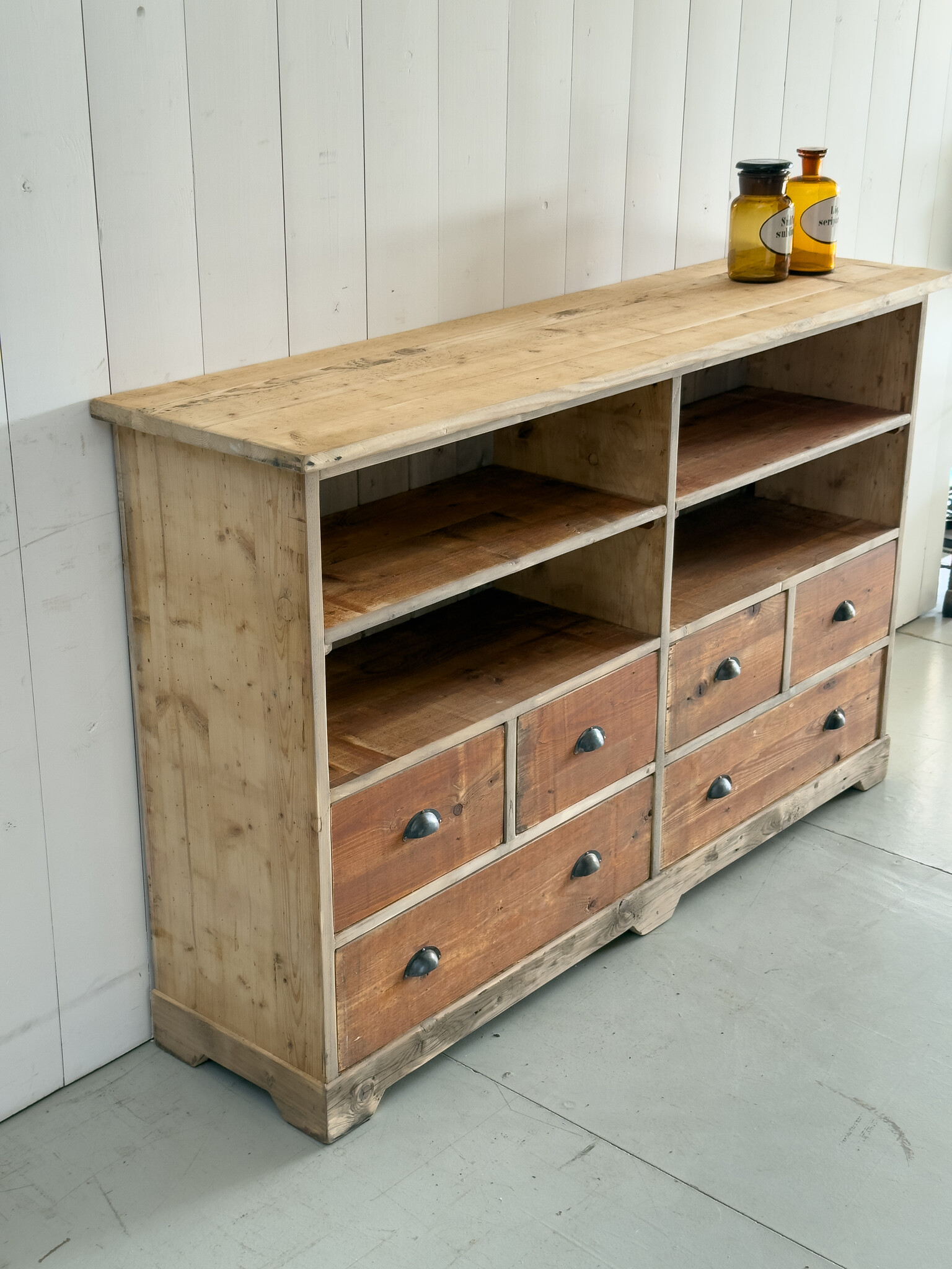 grenen-kast-met-open-vakken-en-6-lades-vintage-ladenkast-oldwood-de