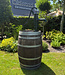 Eichen-Regenfass mit Handpumpe, gusseisern, grün