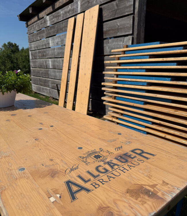 Original Biergarnitur – Klappbarer Biertisch mit Bänken