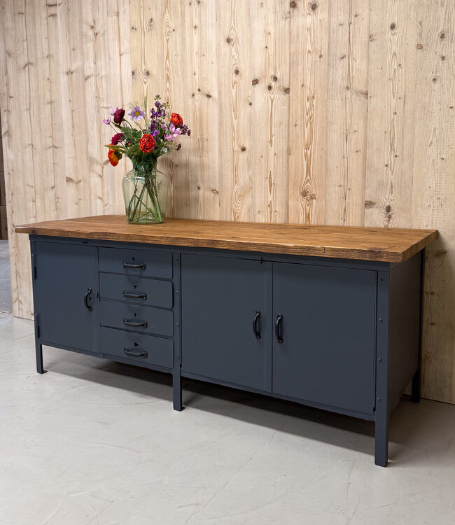 Industrial sideboard with drawers and cupboard doors