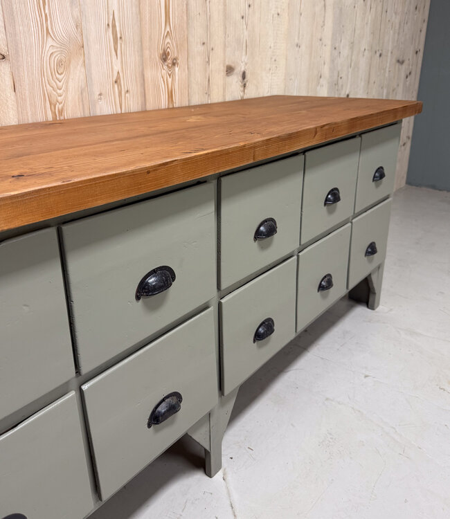 Industrial wooden sideboard with drawers