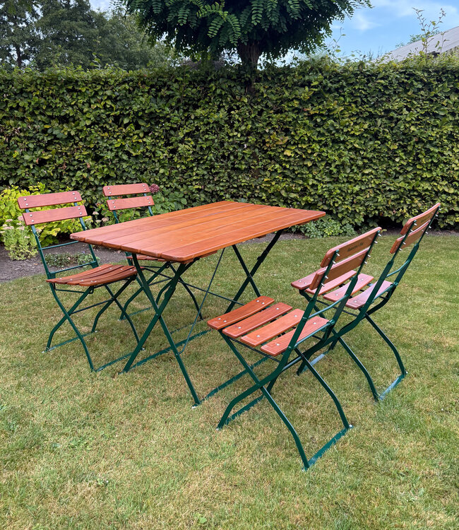 Vintage Bistro-Gartentisch mit 4 Klappstühlen