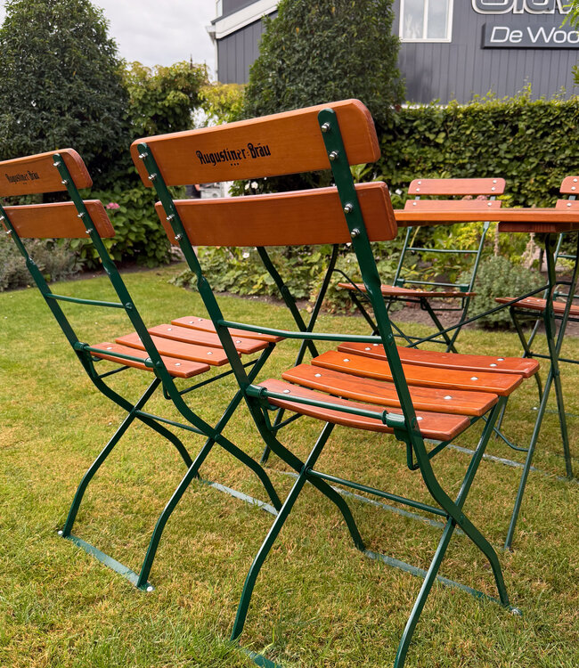 Vintage bistro tuintafel met 4 klapstoelen