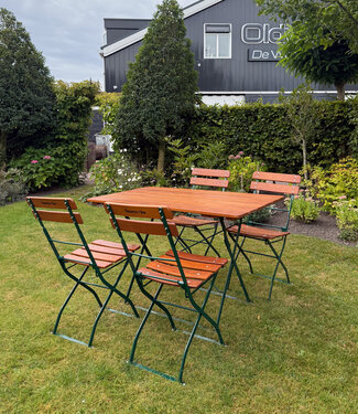 Oldwood Vintage bistro tuinset | Inklapbare tafel + 4 stoelen