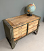 Vintage workbench wood and steel with drawers