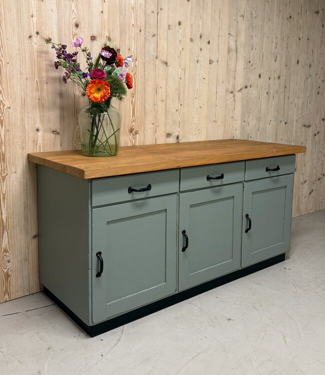 Wooden industrial sideboard with drawers
