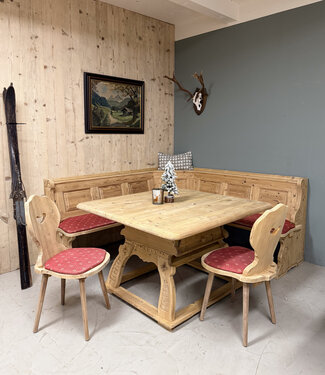 Oldwood Stube set | Hoekbank met tafel en stoelen | Oostenrijkse zithoek
