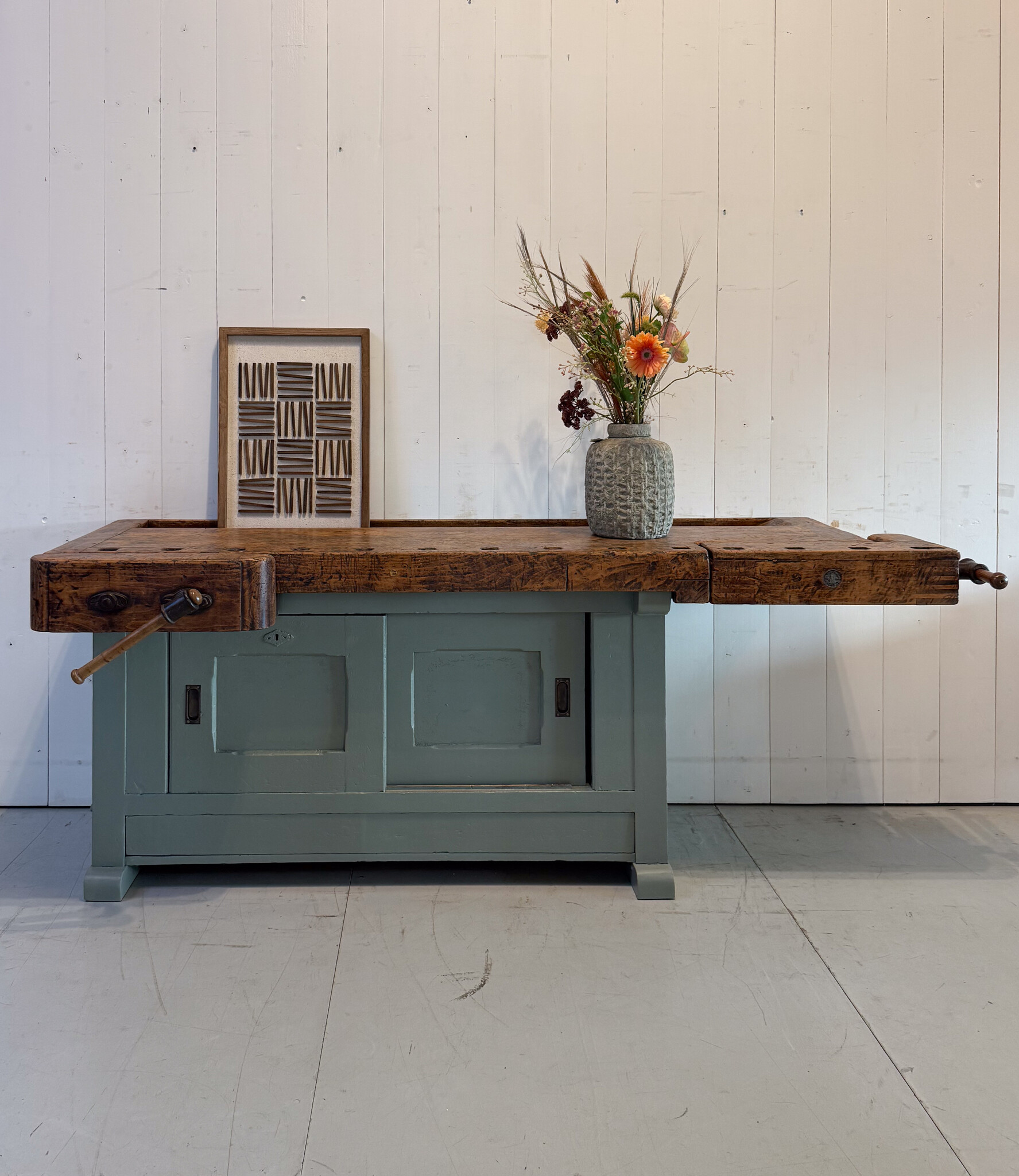 Vintage wooden workbench - sideboard - Oldwood - the furniture store