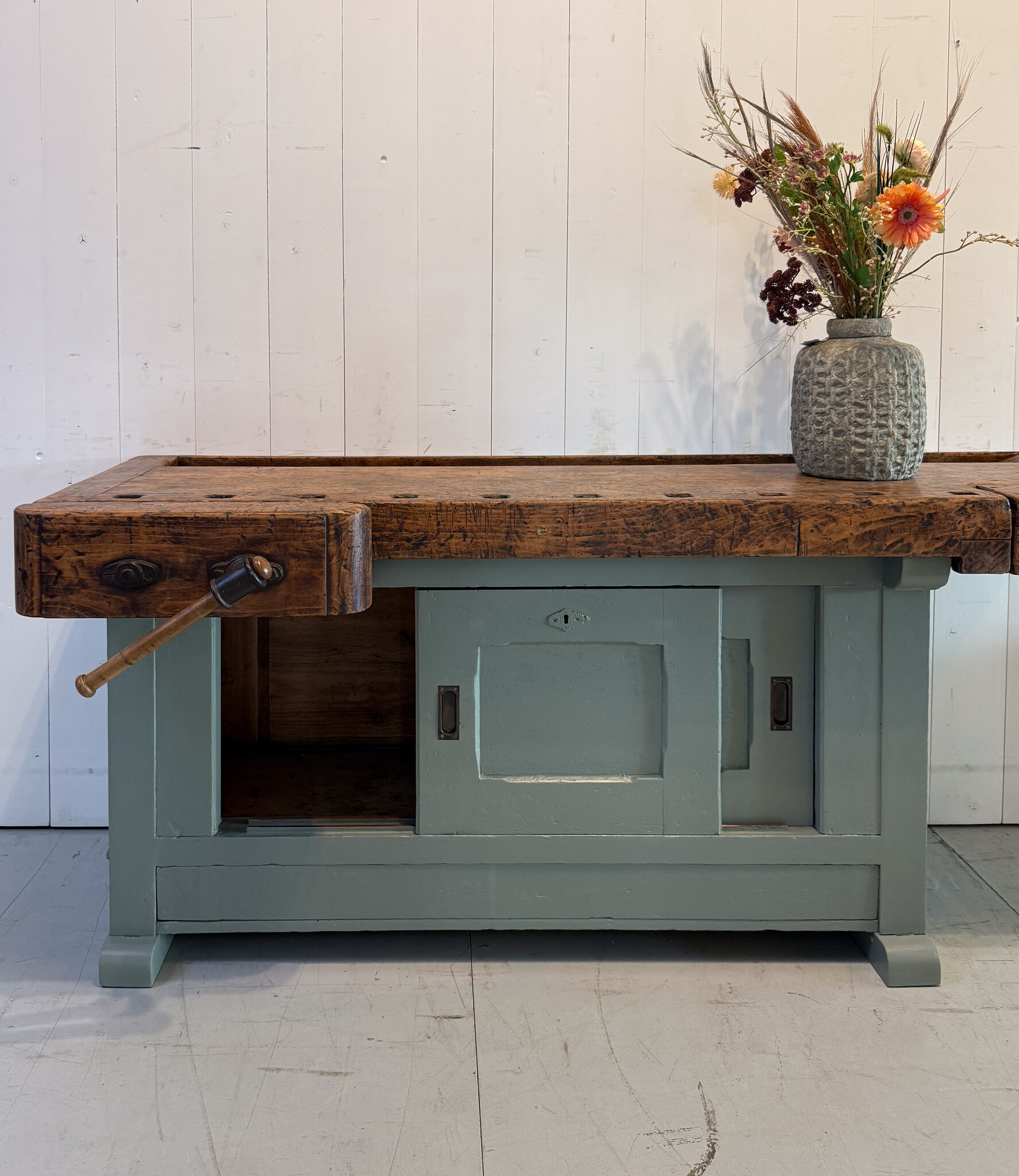 Vintage wooden workbench - sideboard - Oldwood - the furniture store