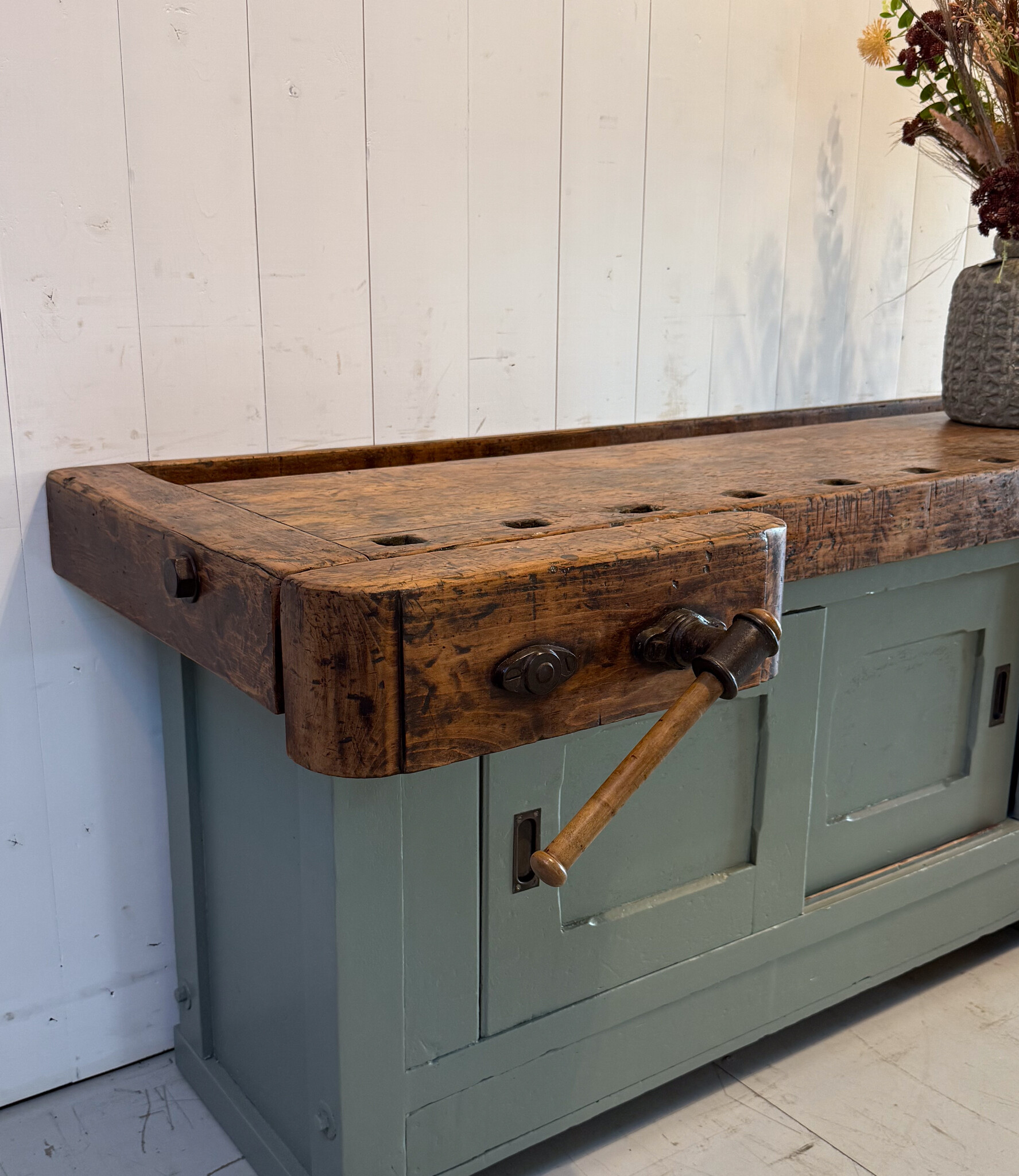 Vintage wooden workbench - sideboard - Oldwood - the furniture store