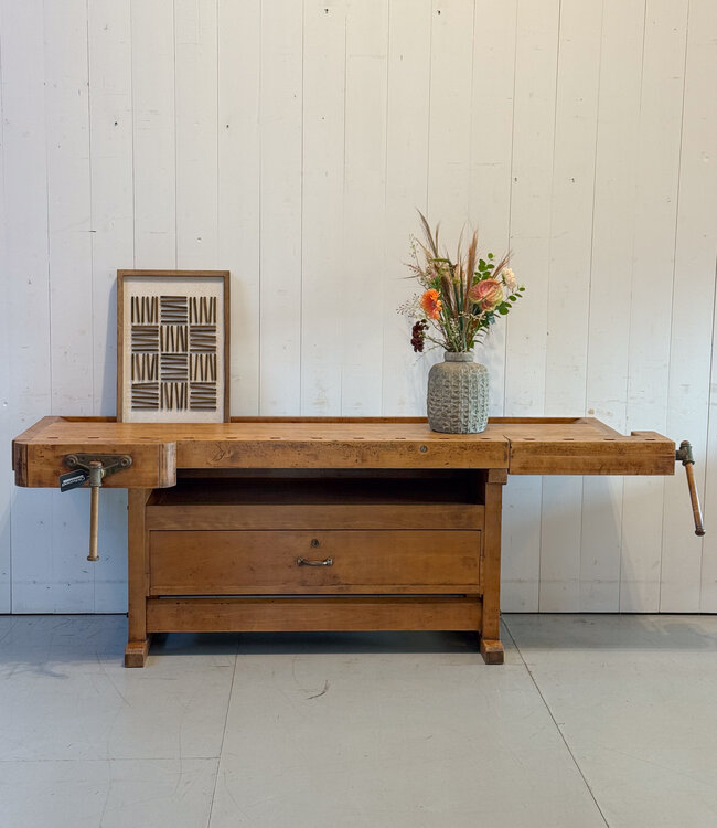 Vintage houten werkbank