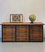 Vintage-Sideboard aus Holz und Stahl mit Schubladen