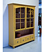 Gele vintage vitrinekast hout