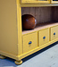Yellow vintage wooden display cabinet