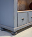 Vintage gray sideboard with old glass | Display cabinet