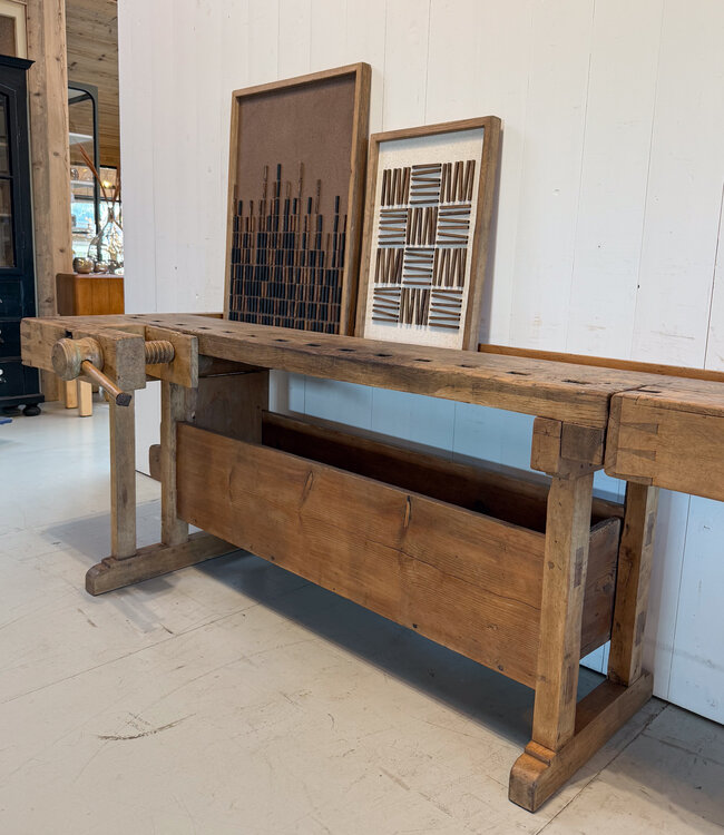Industrielle Werkbank aus Holz