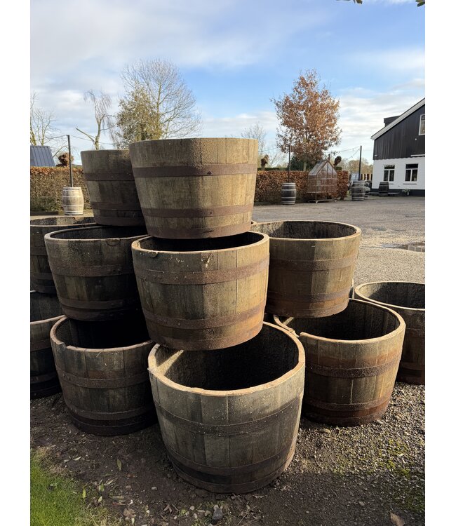 Half Whisky Barrel Wine Barrel Oak Planter Tub