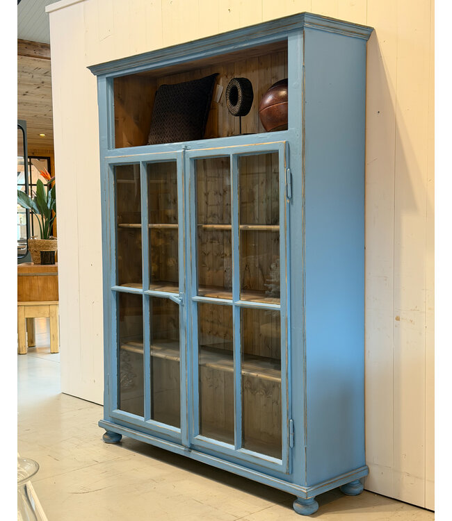 Vintage blue display cabinet