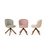 Nina Beige dining chair with wooden swivel legs